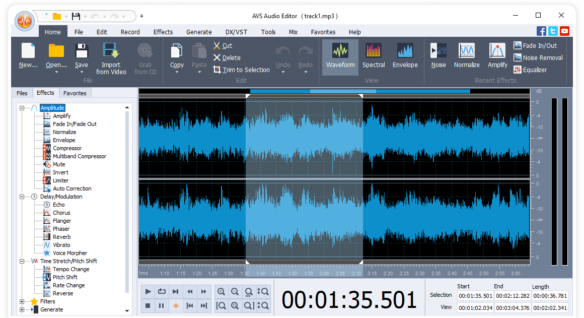 screenshot of AVS Audio Editor